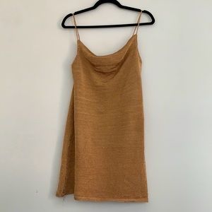 Rose gold mini dress